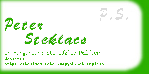 peter steklacs business card
